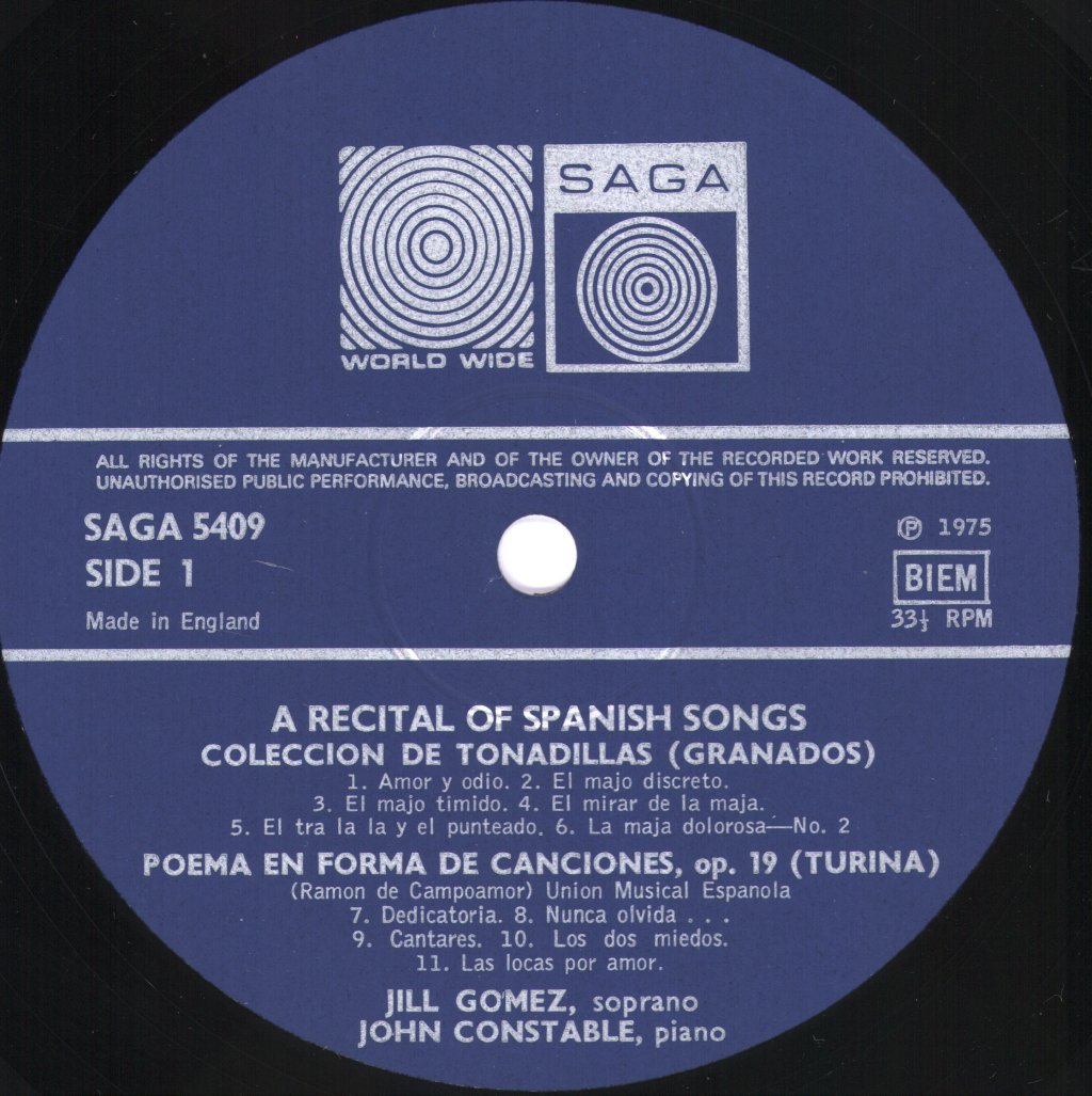 Jill Gomez - A Recital of Spanish Songs - Lp