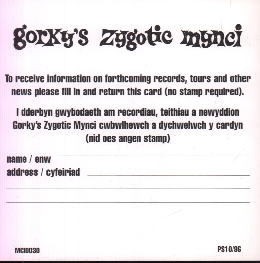 Gorky's Zygotic Mynci - Patio Song - 7 Inch