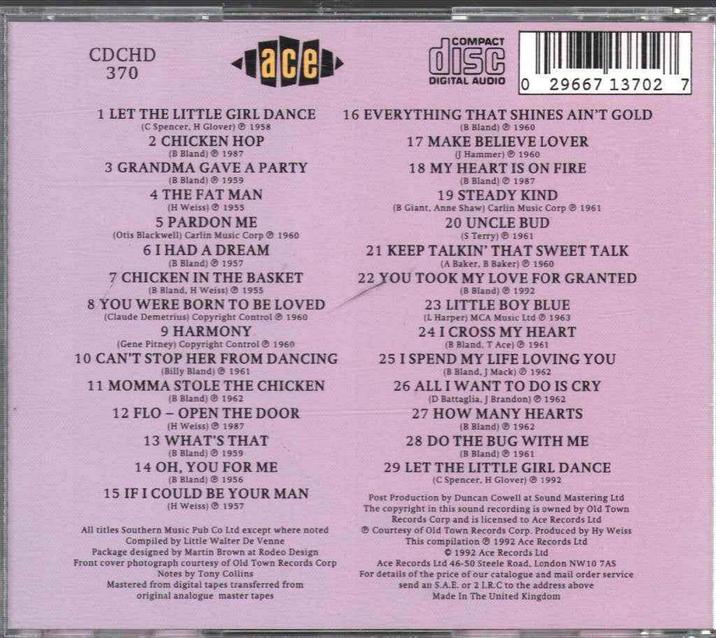Billy Bland - Let The Little Girl Dance - Cd