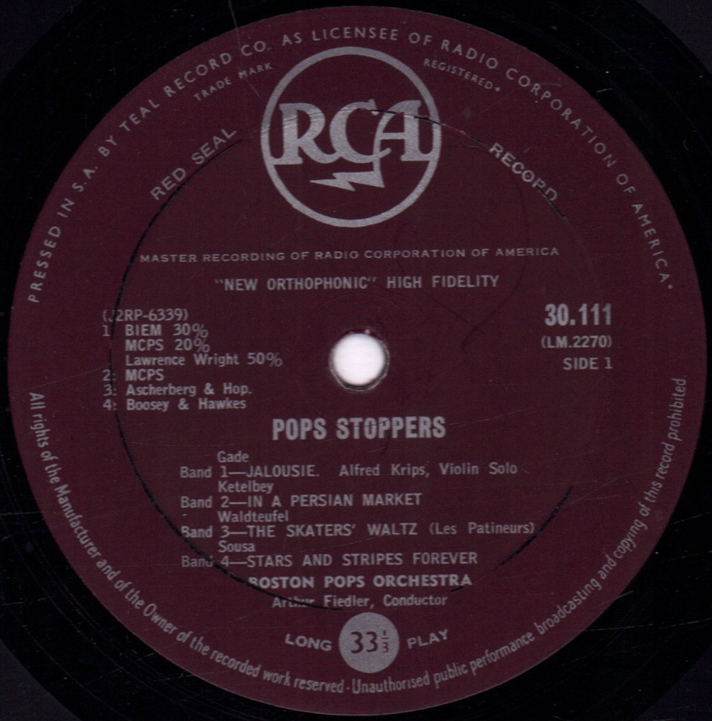 Boston Pops Orchestra - Pops Stoppers - Lp