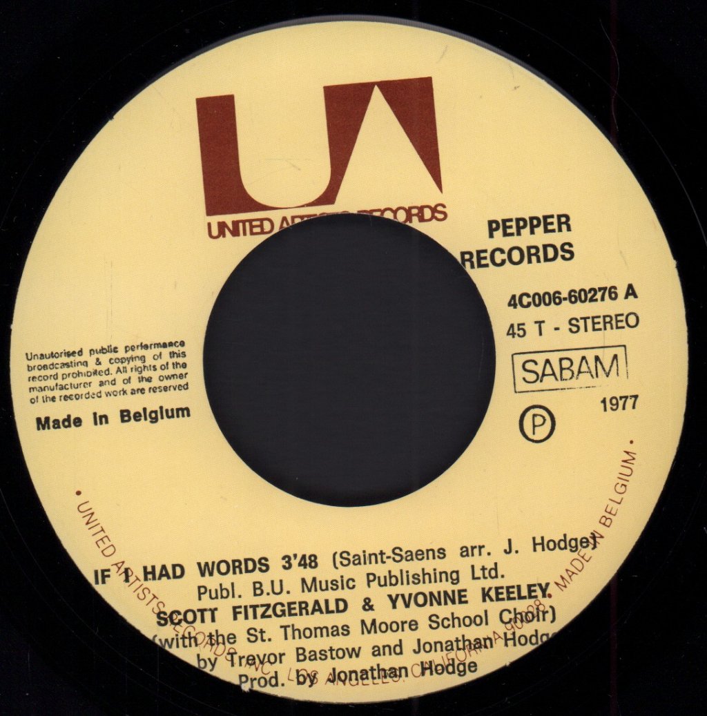 Scott Fitzgerald And Yvonne Keeley - If I Had Words - 7 Inch
