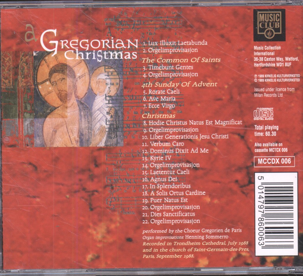 Chœur Grégorien De Paris - A Gregorian Christmas - Cd