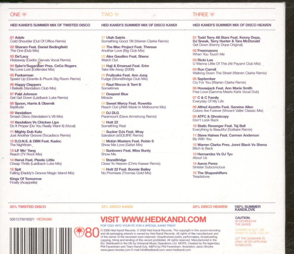 Various Artists - Hed Kandi The Mix: Summer 2008 - Triple Cd