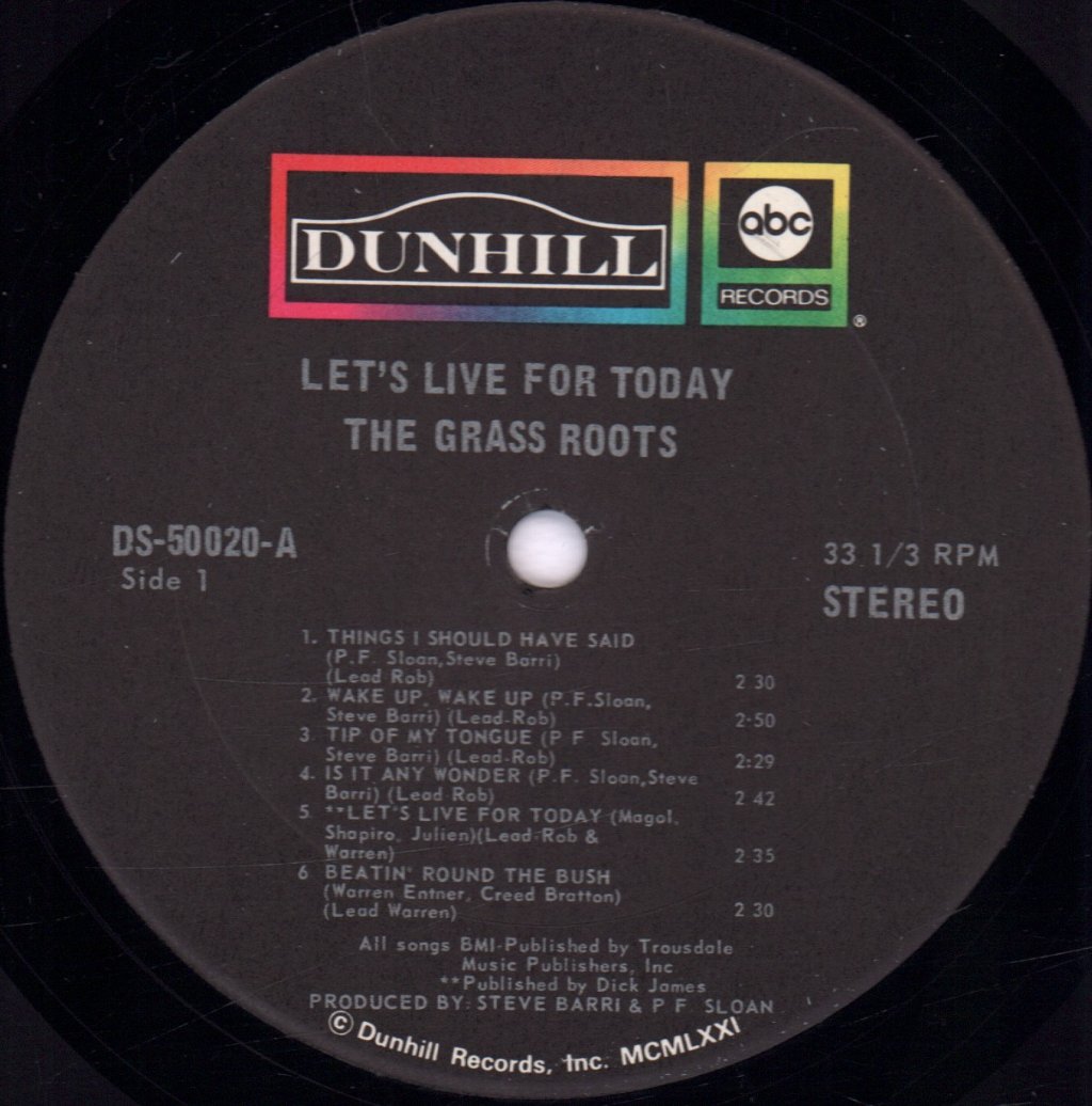 Grass Roots - Let's Live For Today - Lp