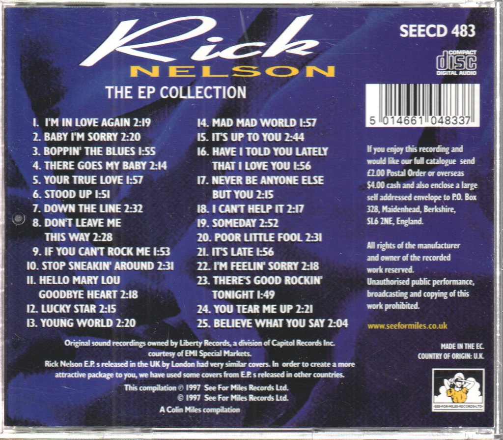 Ricky Nelson - EP Collection - Cd