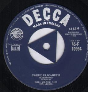 Will Glahe And His Music - Sweet Elizabeth - 7 Inch
