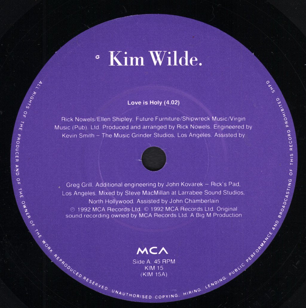 Kim Wilde - Love Is Holy - 7 Inch