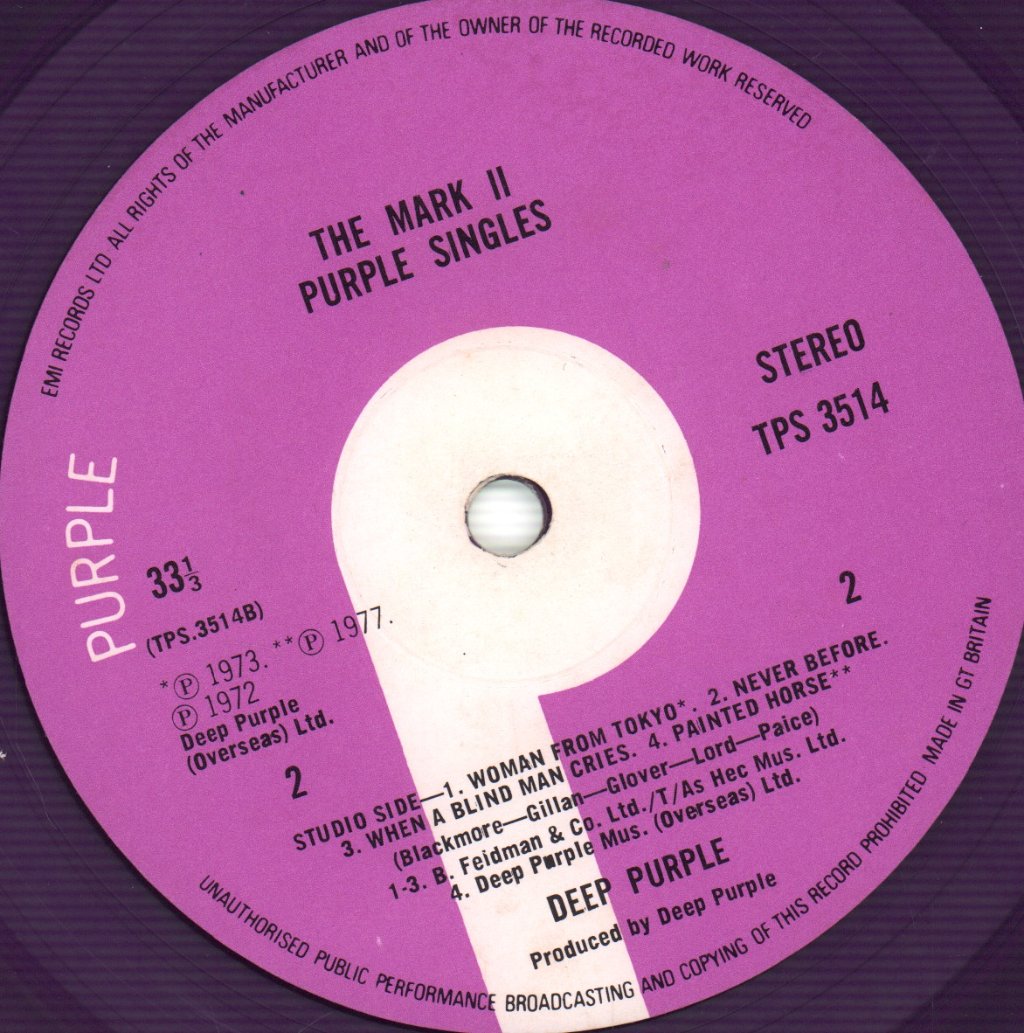 Deep Purple - Mark 2 Singles - Lp