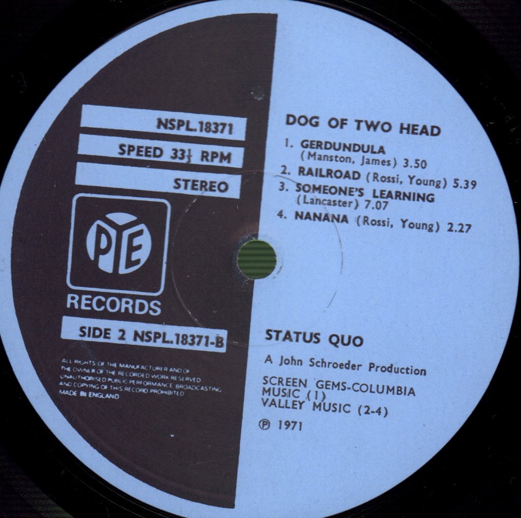 Status Quo - Dog Of Two Head - Lp