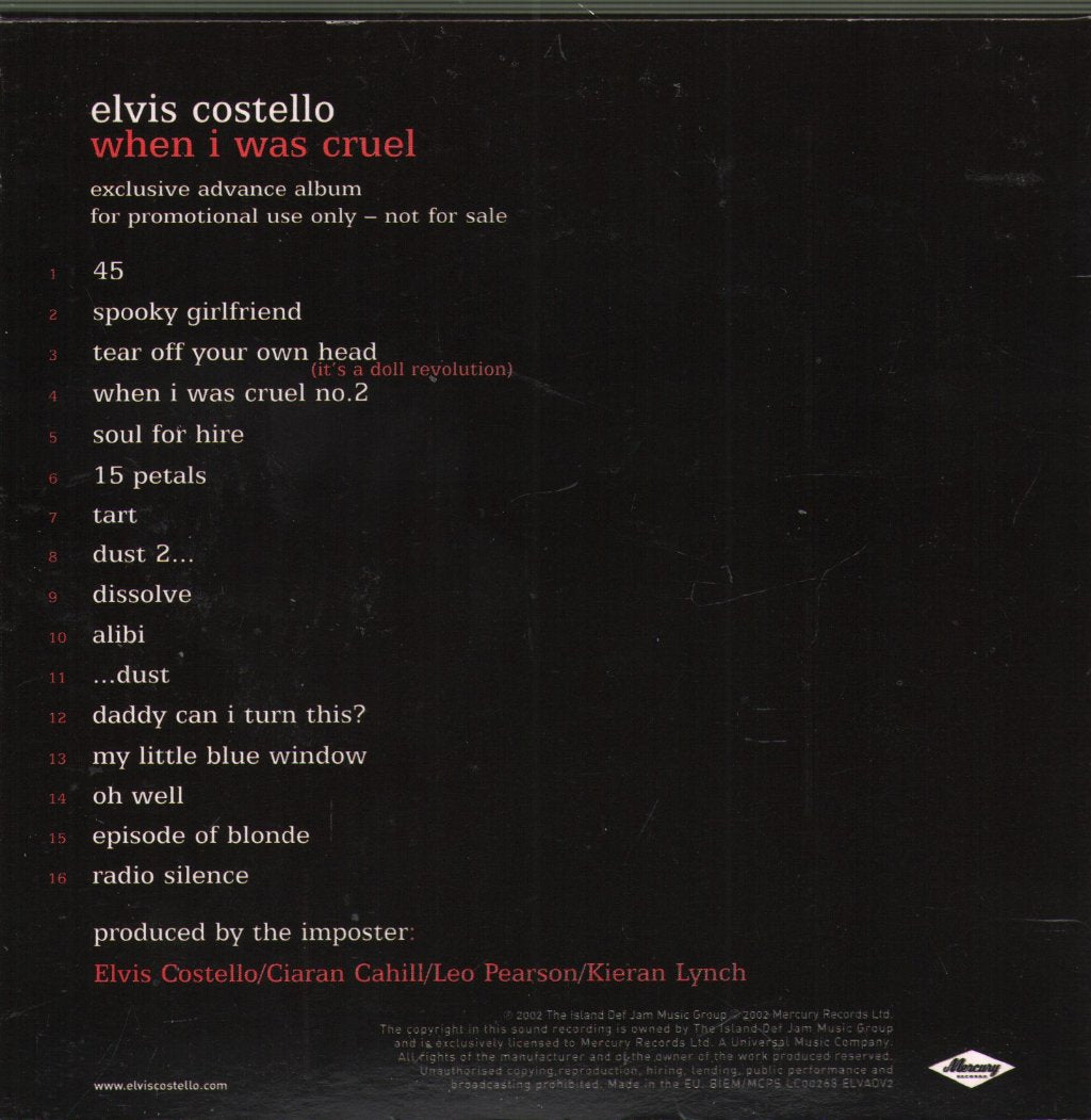 Elvis Costello - When I Was Cruel - Cd