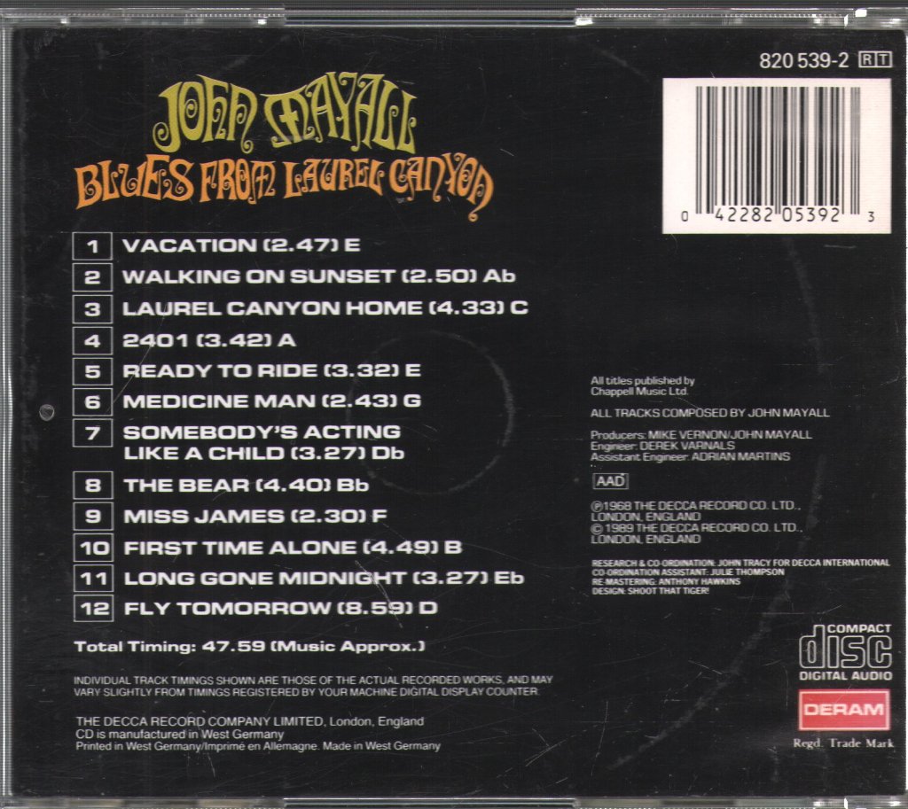 John Mayall - Blues From Laurel Canyon - Cd