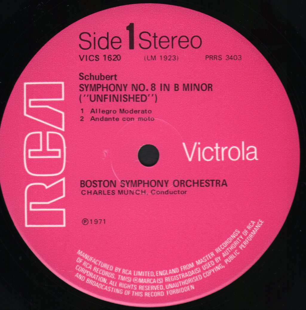 Charles Munch / Boston Symphony Orchestra - Beethoven - Fifth Symphony / Schubert - Unfinished Symphony - Lp