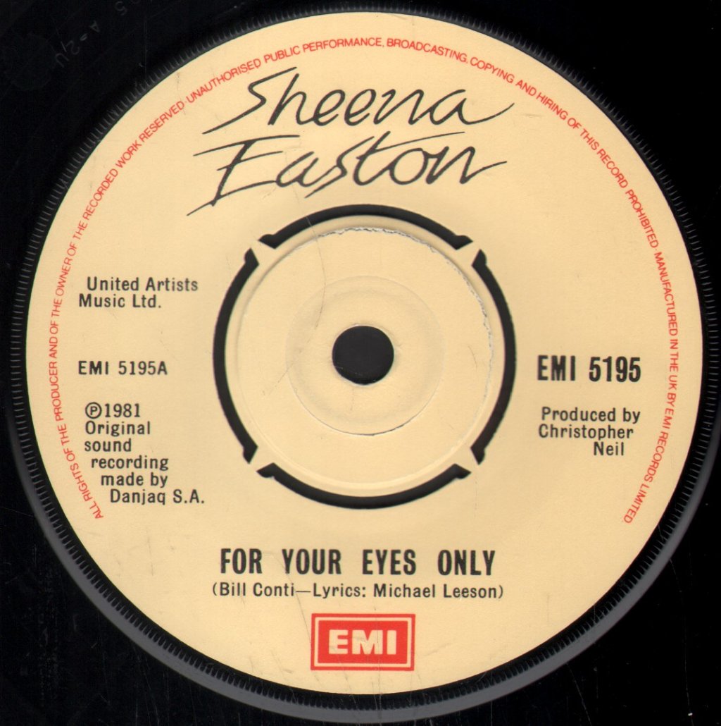 Sheena Easton - For Your Eyes Only - 7 Inch