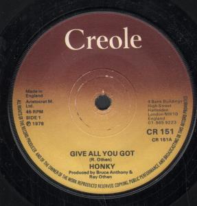 Honky (70'S Artist) - Give All You Got - 7 Inch