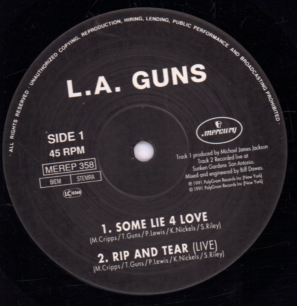 L.A. Guns - Some Lie 4 Love - 10 Inch