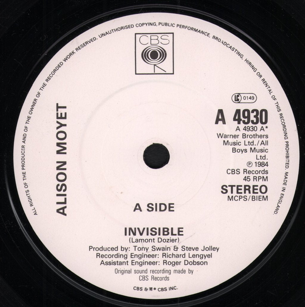 Alison Moyet - Invisible - 7 Inch