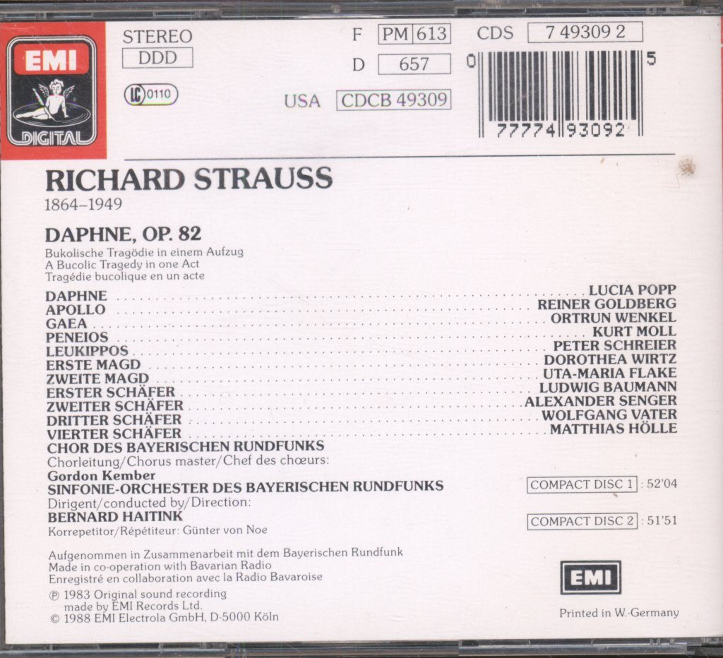 Symphonie-Orchester Des Bayerischen Rundfunks, Bernard Haitink - Straus - Daphne - Cd Set