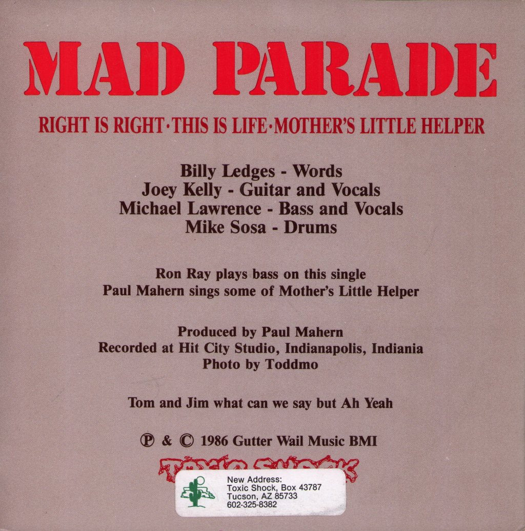 Mad Parade - Right Is Right - 7 Inch