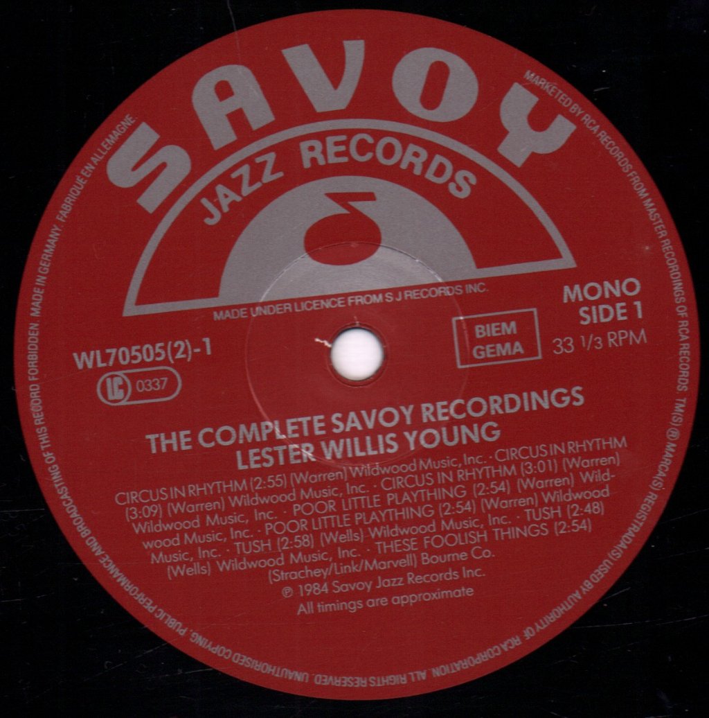 Lester Young - Pres/The Complete Savoy Recordings - Double Lp