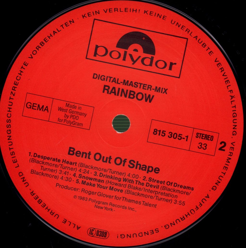 Rainbow - Bent Out Of Shape - Lp