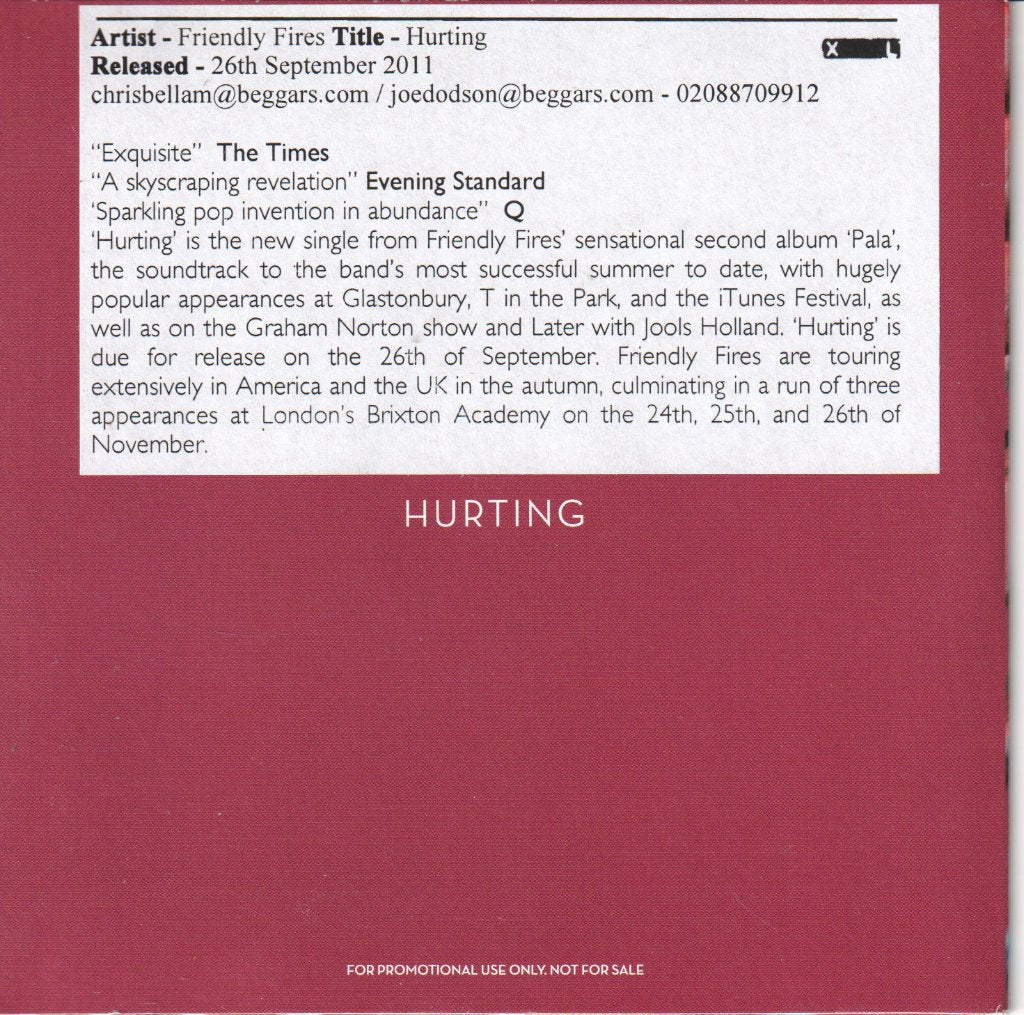 Friendly Fires - Hurting - Cdr