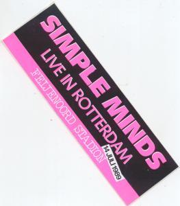 Simple Minds - Feijenoord Stadion Rotterdam 14/7/89 - Sticker
