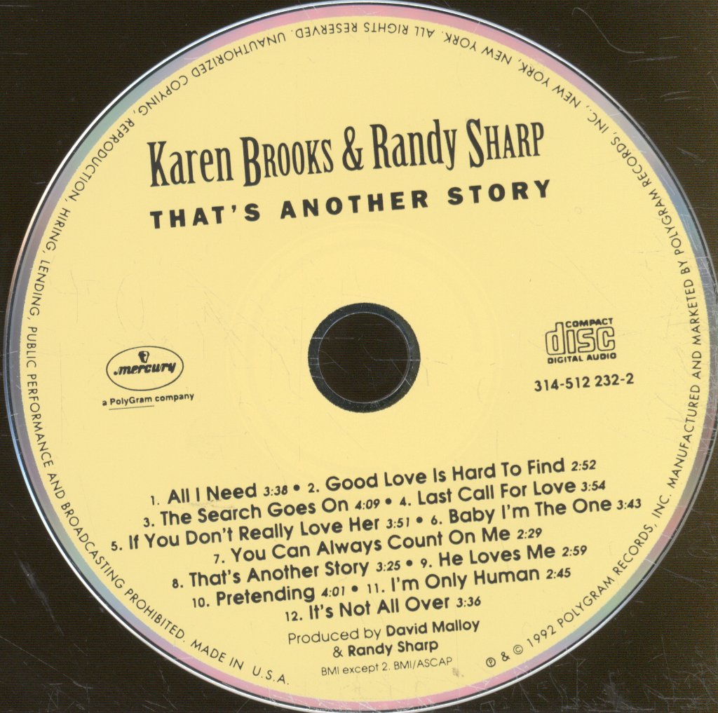 Karen Brooks and Randy Sharp - That's Another Story - Cd