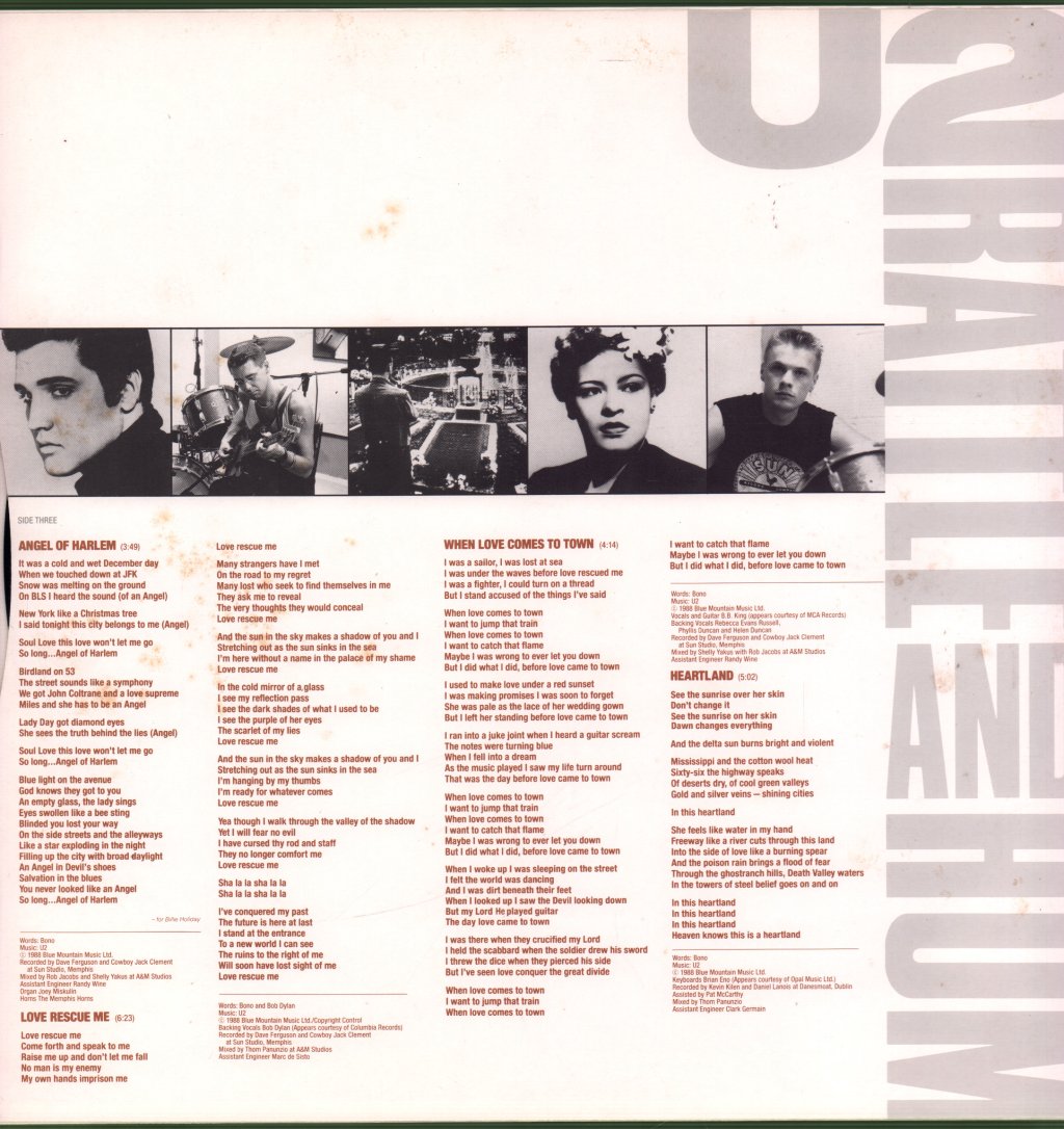 U2 - Rattle And Hum - Double Lp