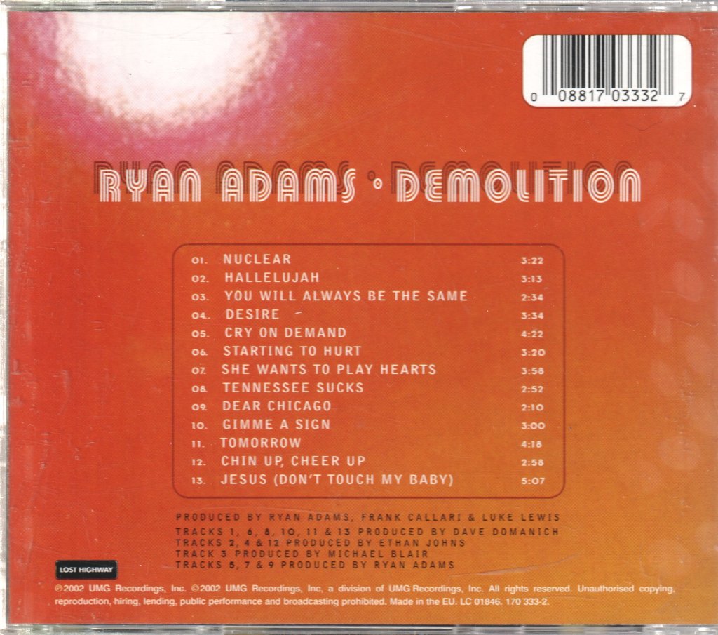 Ryan Adams - Demolition - Cd