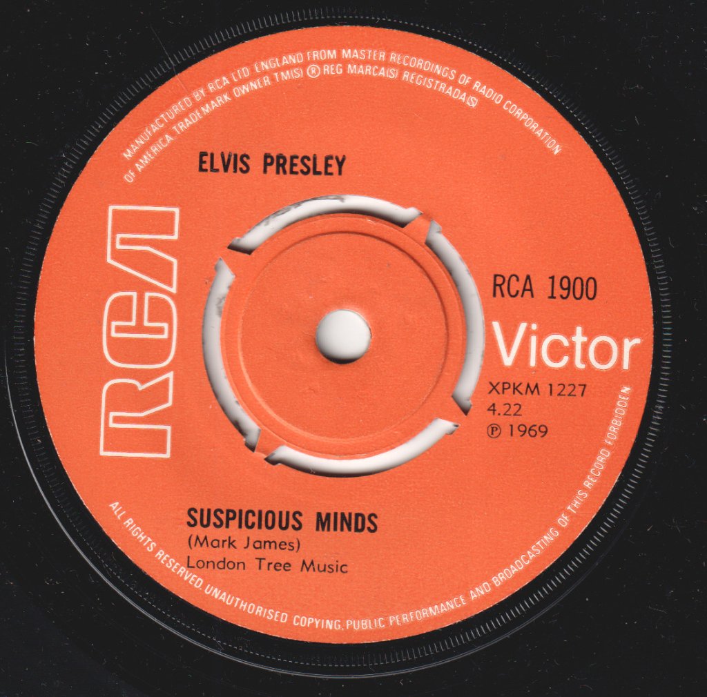 Elvis Presley - Suspicious Minds - 7 Inch