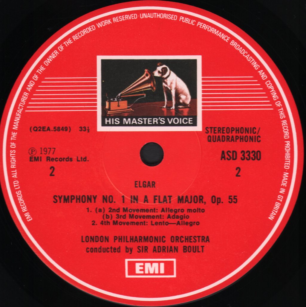 Sir Adrian Boult - Elgar Symphony No.1 - Lp