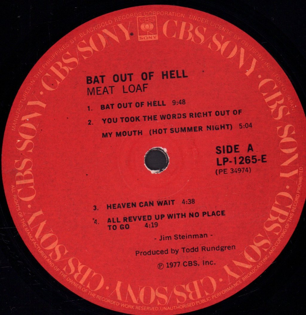 Meat Loaf - Bat Out Of Hell - Lp