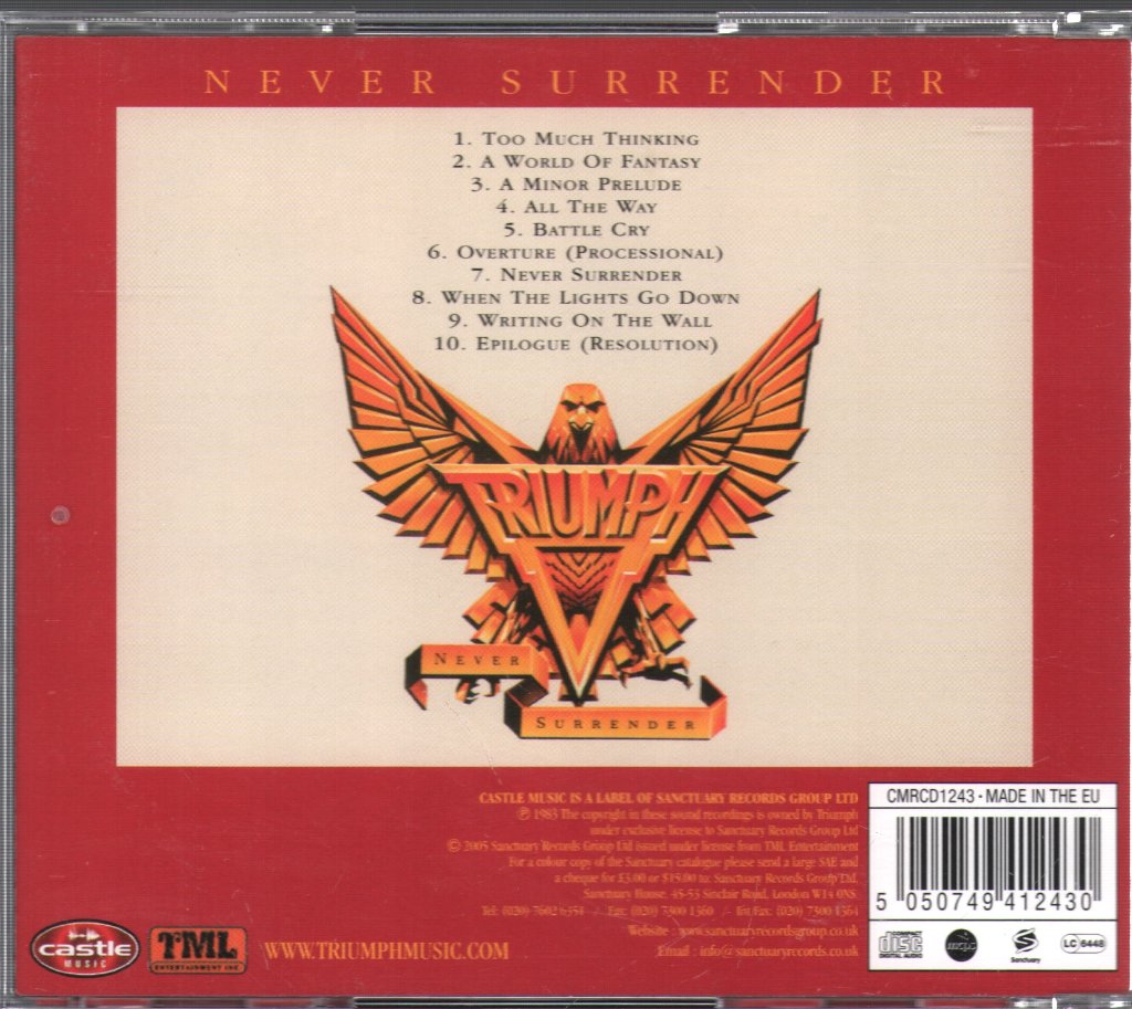 Triumph - Never Surrender - Cd
