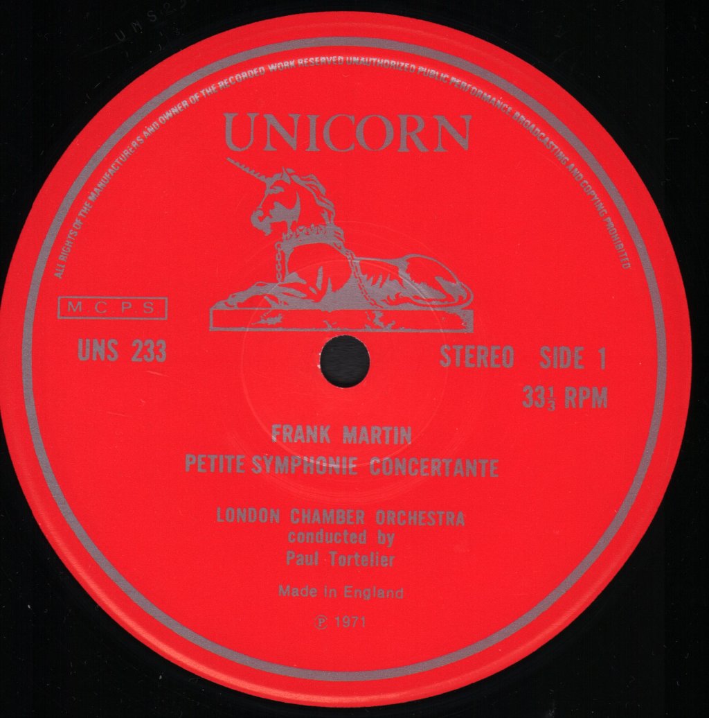 London Chamber Orchestra / Paul Tortelier - Frank Martin - Petite Symphonie Concertante / Paul Tortelier - Offrande / Albert Roussel - Sinfonietta Op. 52 - Lp