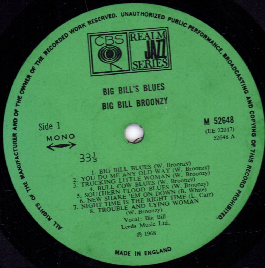 Big Bill Broonzy - Big Bill's Blues - Lp