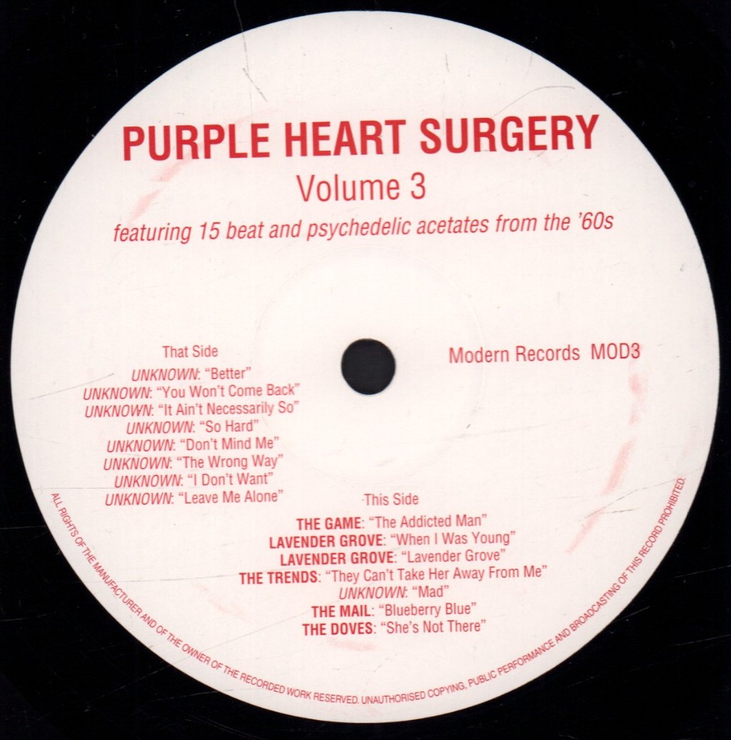 Purple Heart Surgery - Volume 3 - Lp