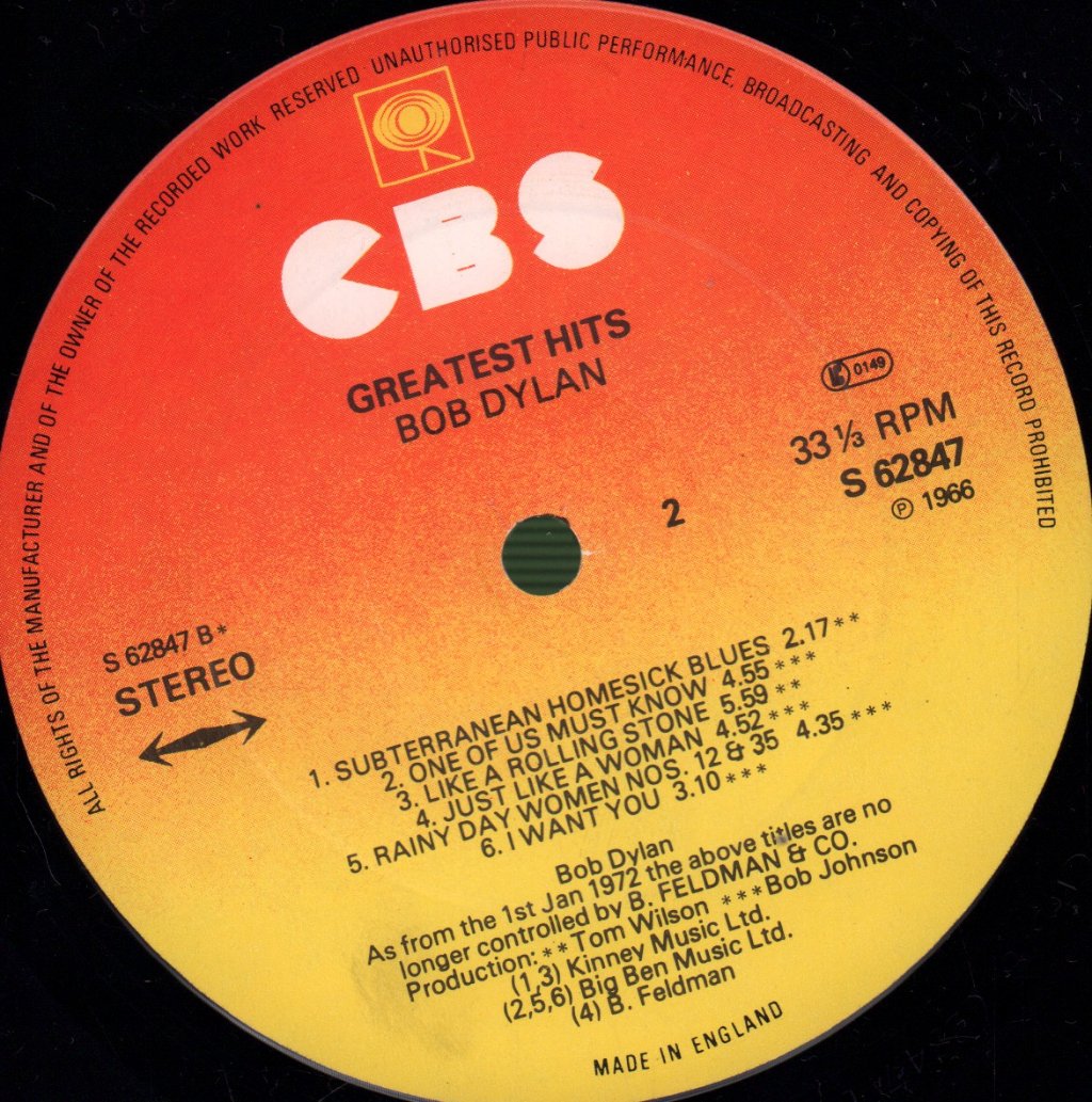 Bob Dylan - Greatest Hits - Lp
