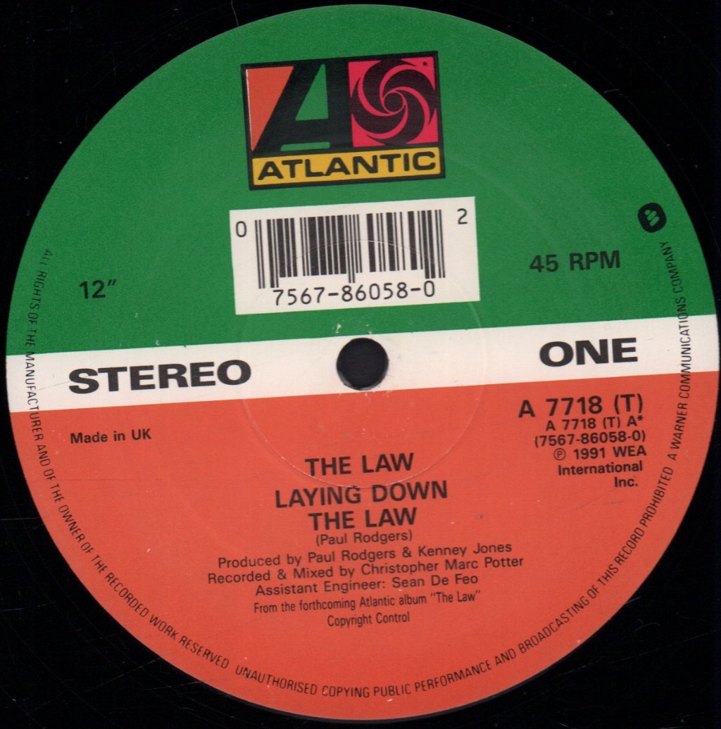 Law (70'S Group) - Laying Down The Law - 12 Inch
