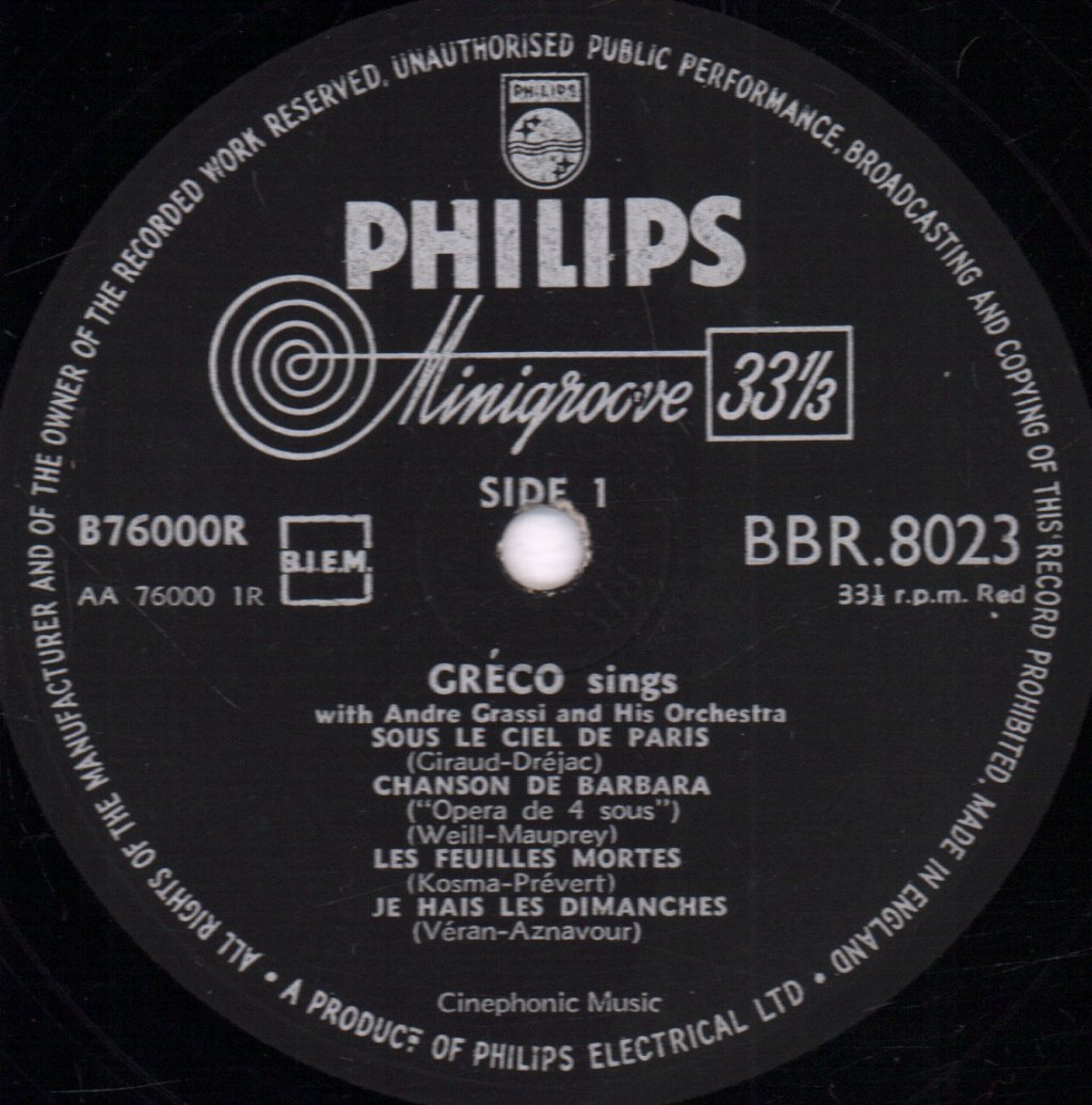 Juliette Gréco - Chante Ses Derniers Succès - 10 Inch