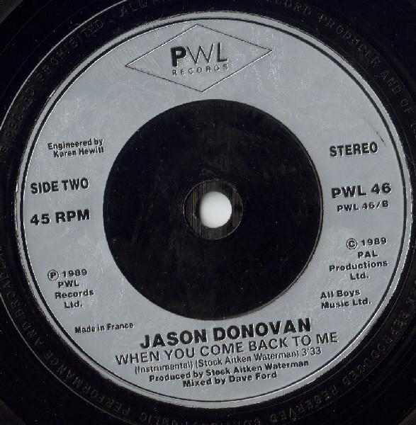 Jason Donovan - When You Come Back To Me - 7 Inch
