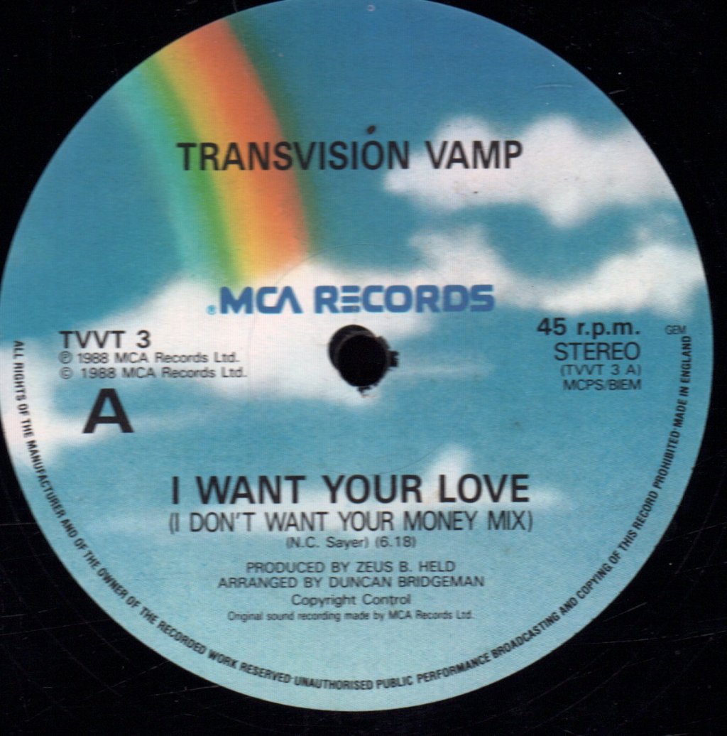 Transvision Vamp - I Want Your Love - 12 Inch