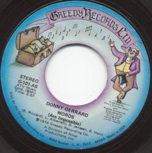 Donny Gerrard - Words - 7 Inch