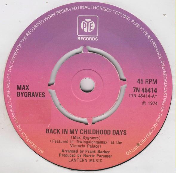 Max Bygraves - Back In My Childhood Days - 7 Inch