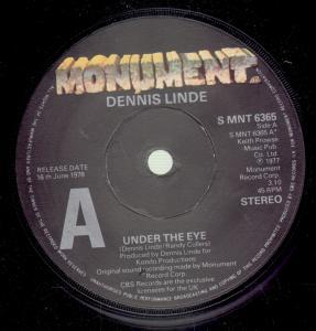 Dennis Linde - Under The Eye - 7 Inch