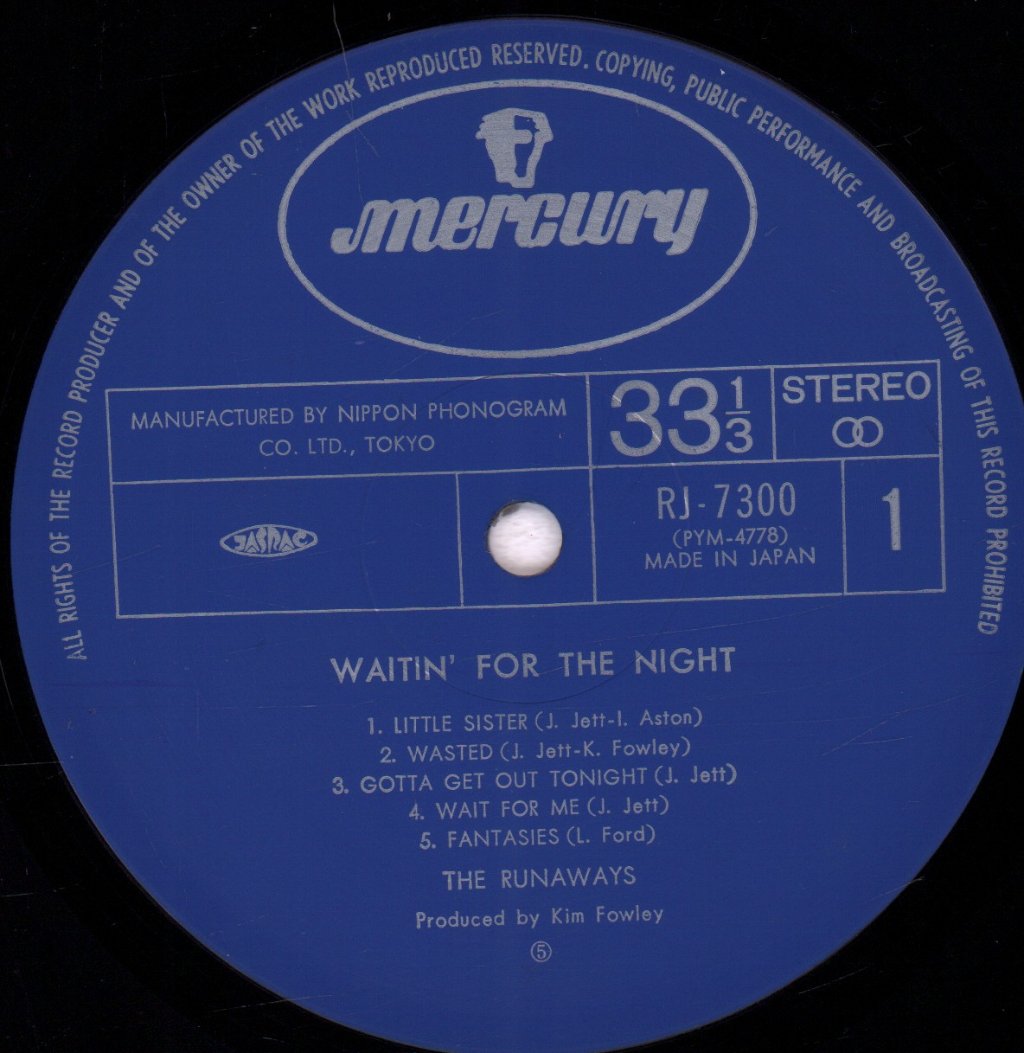 Runaways (Female Rock Group) - Waitin' For The Night - Lp