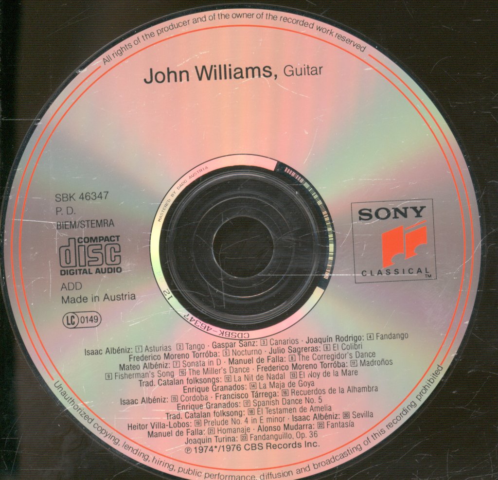 John Williams (Guitarist) - Spanish Guitar Music - Cd