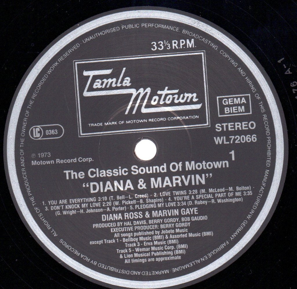 Diana Ross And Marvin Gaye - Diana And Marvin - Lp