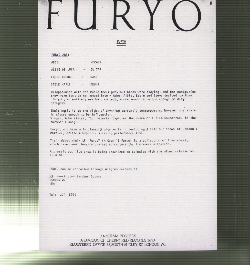 Furyo - Furyo - Lp