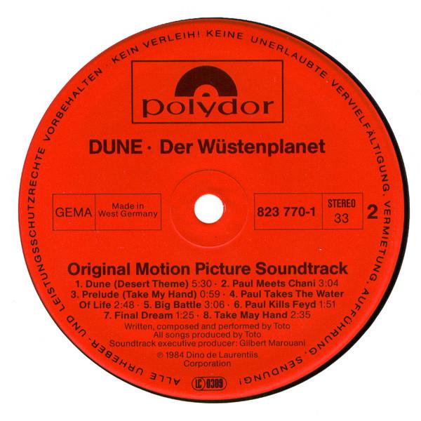 toto / brian eno - Dune der Wüstenplanet Original Soundtrack Recording - Lp