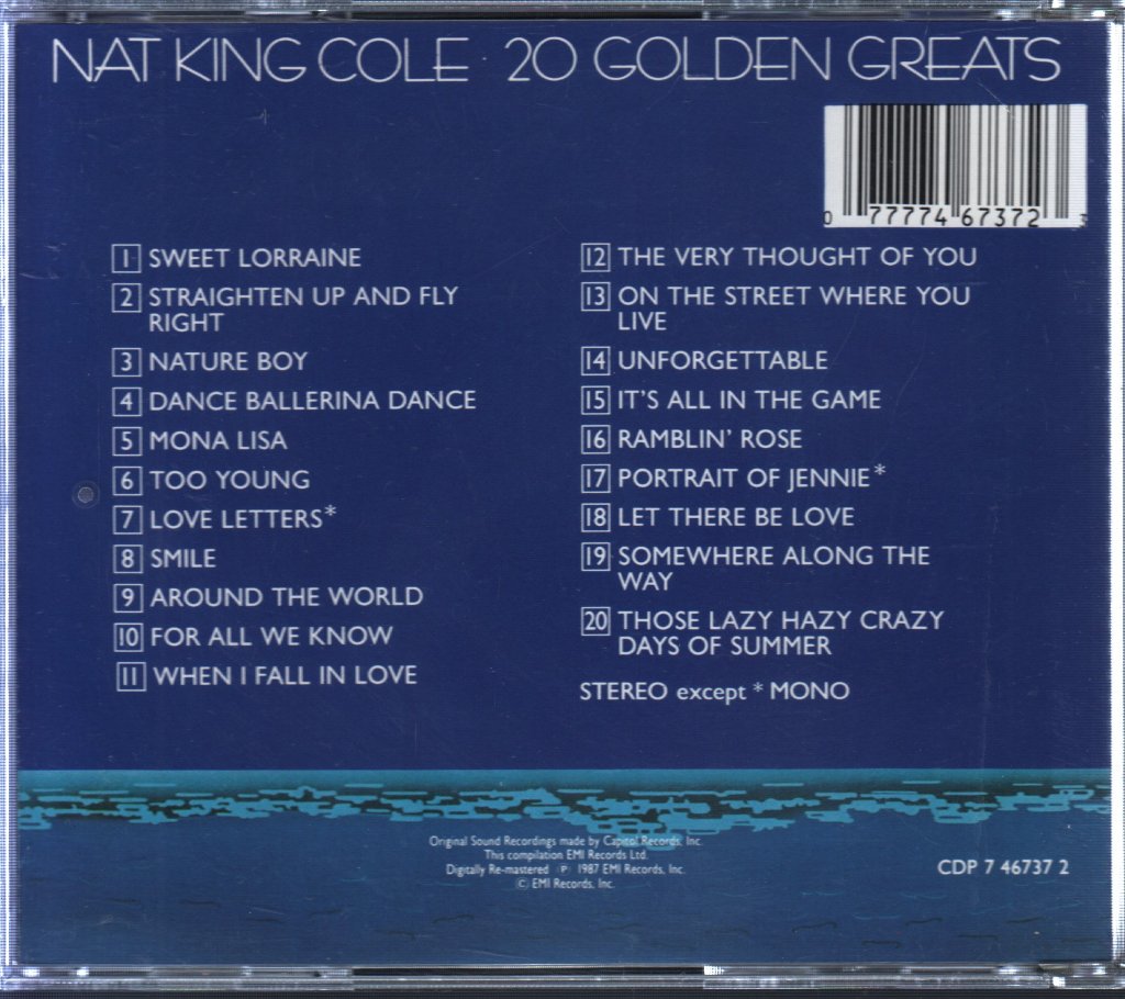 Nat King Cole - 20 Golden Greats (Special Collection) - Cd